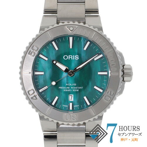 【127892】ORIS オリス 0173377304137 アクイスデイト グリーンダイヤル SS 自動巻き ギャランティーカード 純正ボックス 腕時計 時計 WATCH メンズ 男性 男 紳士【中古】