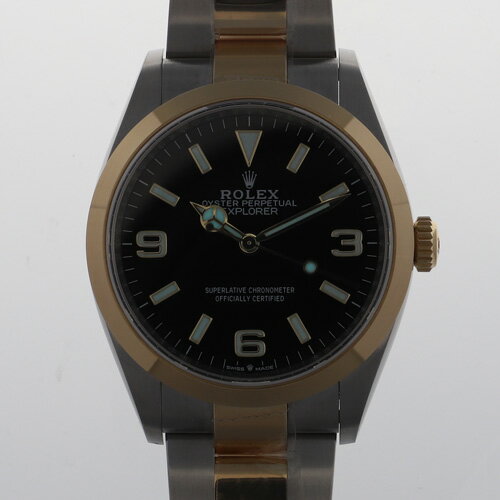 【139514】ROLEX ロレックス 124273 エクスプローラー ブラックダイヤル ランダム番 YG/SS 自動巻き ギャランティーカード 純正ボックス 腕時計 時計 WATCH メンズ 男性 男 紳士【中古】