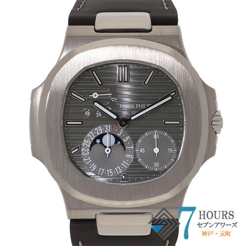 【143417】PATEK PHILIPPE パテックフィリップ 5712G-001 ノーチラス シルバーダイヤル WG/レザー（クロコ） 自動巻き 純正ボックス 腕時計 時計 WATCH メンズ 男性 男 紳士【中古】