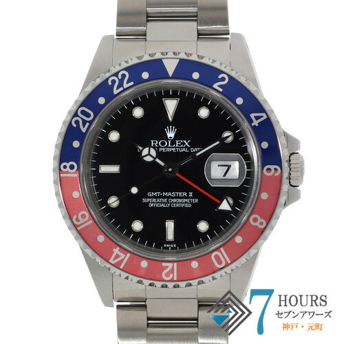 【144203】ROLEX ロレックス 16710 GMTマスター2 赤青ベゼル ブラックダイヤル A番 SS 自動巻き ギャランティーカード 純正ボックス 腕時計 時計 WATCH メンズ 男性 男 紳士【中古】
