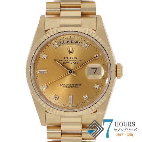 A, E, H, I, O, V, W - 【144329】ROLEX ロレックス 18238A デイデイト 36 シャンパンダイヤル X番 YG 自動巻き 当店オリジナルボックス 腕時計 時計 WATCH メンズ 男性 男 紳士【中古】