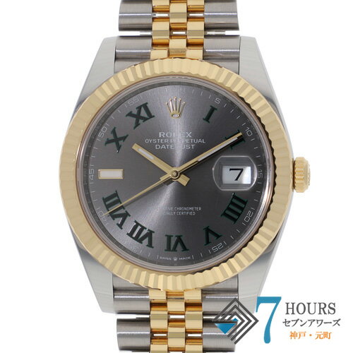 【144768】ROLEX ロレックス 委託商品 126333 デイトジャスト 41 スレートローマダイヤル ランダム番 YG/SS 自動巻き ギャランティーカード 純正ボックス 腕時計 時計 WATCH メンズ 男性 男 紳士【中古】
