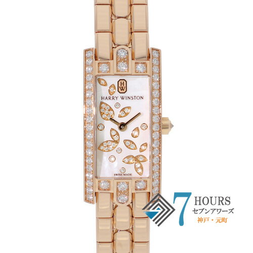 HARRY WINSTON ハリーウィンストン 330LQWL VD31 アヴェニューC アヴェンチュリン 200本限定 腕時計 K18WG 革xサテン ダイヤモンド レディース [中古] ハリーウィンストン 330LQWL VD31 アヴェニューC アヴェンチュリン 200