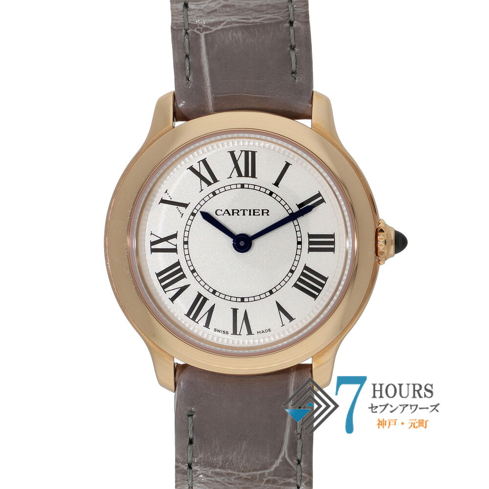 【147213】CARTIER カルティエ WGRN0013 ロンド ルイ カルティエ シルバーダイヤル PG/レザー(クロコ) クオーツ ギャランティーカード 当店オリジナルボックス 腕時計 時計 WATCH レディース 女性 女【中古】