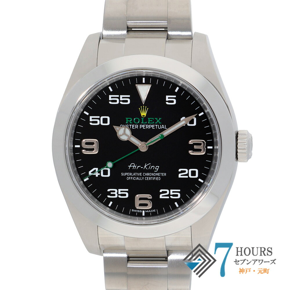 商　品　詳　細 取扱店舗 心斎橋　06-6210-1556 管理番号 148780 ブランド ROLEX／ロレックス 商品名 エアキング 型　番 116900 シリアル ランダム番 文字盤 ブラック 性　別 メンズ 素　材 ステンレス 動　作 自動巻き サイズ ケース：(約) W:40mm腕周り：(約)19cm 付属品 ギャランティーカード(2021年4月) 当店オリジナルボックス モデル情報 2014年に一度廃番となったものの、2016年に再びコレクションとして復活した「エアキング」。 文字盤はクリアで読みやすく、緑色のROLEXロゴがアクセントとなっており、視認性とスタイルが見事に融合しています。 40mmのほどよいサイズ感で、多くのシーンで着用できるモデルです。 免責事項 ※新品・未使用品の商品画像は、同一モデルの画像を使用し掲載致しております。メーカー保護シールの有無に個体差がございますのでご了承下さいませ。また、メーカーにてマイナーチェンジがなされる場合がございますが、在庫品の仕様で販売させていただきますので予めご了承の程お願いいたします。尚、中古品、アンティーク品につきましては現品を撮影しております。 ※光の加減やモニターの設定により、実際の商品と色目が異なる場合がございます。 ※シリアルナンバーや限定番号につきましては、プライバシーの関係上WEBへの掲載を控えております。またお電話でお問い合わせ頂きましてもお答えできません。 ※当店では店頭販売も行っております為、サイトでのご注文と店頭処理との時間差で在庫切れになる場合がございます。予めご了承くださいませ。 また、ご来店にてご購入を希望される場合にも、事前に在庫の確認をお電話かメールにてお問い合わせいただけますようお願いいたします。※現在店頭にて展示中の為、詳細以外の小傷等がある場合もございます。 コンディション 商品ランク Aランク 日　差 +13 オーバーホール - 仕　上 2026年8月 状態コメント 【ガラス】目立つキズもなく綺麗な状態です。 【ベゼル】光の加減により微細なキズがございます。 【ケース】光の加減により微細なキズがございます。 【ブレス】光の加減により微細なキズがございます。 その他の気になる点、商品詳細についてのお問い合わせ等がございましたらお気軽に取扱店舗にご連絡ください。 商　品　ラ　ン　ク N 一度も使用されていない状態 S 一度も使用されていないが、コマ調整跡がある状態 A 中古品ですが、目立った大きなダメージのない状態 B 中古品の為、小キズ等が見受けられる状態 C 中古品の為、全体的に目立ったキズ等が見受けられる状態 J ジャンク品・難ありの状態