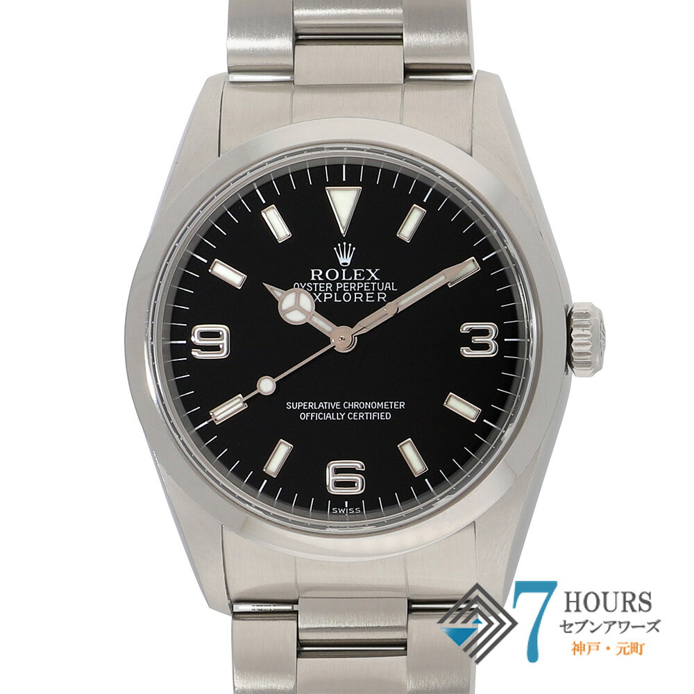 商　品　詳　細 取扱店舗 心斎橋　06-6210-1556 管理番号 149081 ブランド ROLEX／ロレックス 商品名 エクスプローラー 型　番 14270 シリアル A番 文字盤 ブラック 性　別 メンズ 素　材 ステンレス 動　作 自動巻き サイズ ケース：(約) W:36mm腕周り：(約)18.5cm 付属品 ギャランティーカード(1999年5月) 当店オリジナルボックス モデル情報 こちらのモデルは、シンプルかつ高い視認性を備えた王道スポーツモデルとして長く愛され続ける一本です。 39mmケースを採用した本モデルは、先代よりサイズアップしたことで存在感が増し、現代的でバランスの取れたスタイルに進化しています。 ブラックダイヤルに映える 3・6・9 インデックスはエクスプローラーの象徴であり、過酷な環境でも確かな視認性を発揮する実用性の高さが魅力です。 普段使いはもちろん、ビジネスシーンにも自然に溶け込むデザイン性の高さから、常に安定した人気がございます。 過度な装飾がなく、ロレックスの原点を象徴するようなシンプルな構造は、初めてロレックスを手にする方にもおすすめできるポイントです。 耐久性・実用性・資産性の三拍子がそろった、長く愛用できる万能スポーツロレックスです。 免責事項 ※新品・未使用品の商品画像は、同一モデルの画像を使用し掲載致しております。メーカー保護シールの有無に個体差がございますのでご了承下さいませ。また、メーカーにてマイナーチェンジがなされる場合がございますが、在庫品の仕様で販売させていただきますので予めご了承の程お願いいたします。尚、中古品、アンティーク品につきましては現品を撮影しております。 ※光の加減やモニターの設定により、実際の商品と色目が異なる場合がございます。 ※シリアルナンバーや限定番号につきましては、プライバシーの関係上WEBへの掲載を控えております。またお電話でお問い合わせ頂きましてもお答えできません。 ※当店では店頭販売も行っております為、サイトでのご注文と店頭処理との時間差で在庫切れになる場合がございます。予めご了承くださいませ。 また、ご来店にてご購入を希望される場合にも、事前に在庫の確認をお電話かメールにてお問い合わせいただけますようお願いいたします。※現在店頭にて展示中の為、詳細以外の小傷等がある場合もございます。 コンディション 商品ランク Bランク 日　差 -2 オーバーホール - 仕　上 -状態コメント 【ガラス】ルーペで見て微細なキズがございます。 【ベゼル】光の加減により、微細なキズが見受けられます 【ケース】全体的に微細なキズが見受けられます。 【ベレス】全体的に微細なキズが見受けられます。 【バックル】全体的に微細なキズが見受けられます。 その他部分につきましては特に記載するキズ、打痕、腐食、使用感等はございません。 その他の気になる点、商品詳細についてのお問い合わせ等がございましたらお気軽に取扱店舗にご連絡ください。 商　品　ラ　ン　ク N 一度も使用されていない状態 S 一度も使用されていないが、コマ調整跡がある状態 A 中古品ですが、目立った大きなダメージのない状態 B 中古品の為、小キズ等が見受けられる状態 C 中古品の為、全体的に目立ったキズ等が見受けられる状態 J ジャンク品・難ありの状態