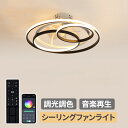 2年保証 シーリングファンライト led 薄型 シーリングライト 天井照明 音楽 led 照明器具 おしゃれ DCモーター 北欧 Bluetooth対応 調光調...
