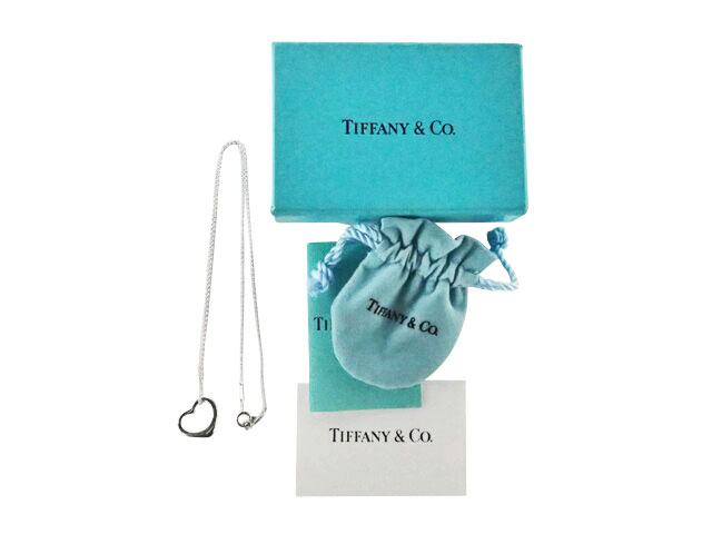 ティファニー TIFFANY & Co. オープン ハート ペンダント ネックレス 【中古】ABランク