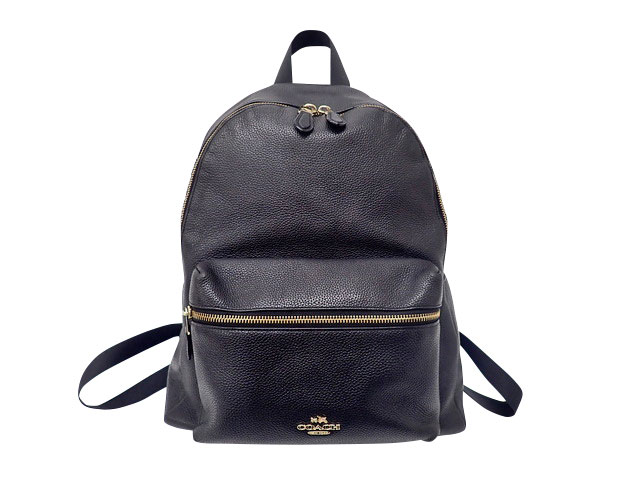 COACH コーチ Charlie Medium チャーリー ミディアム Pebble Leather ぺプルドレザー Rucksack リュックサック Backpack バックパック F38288 【中古】BCランク