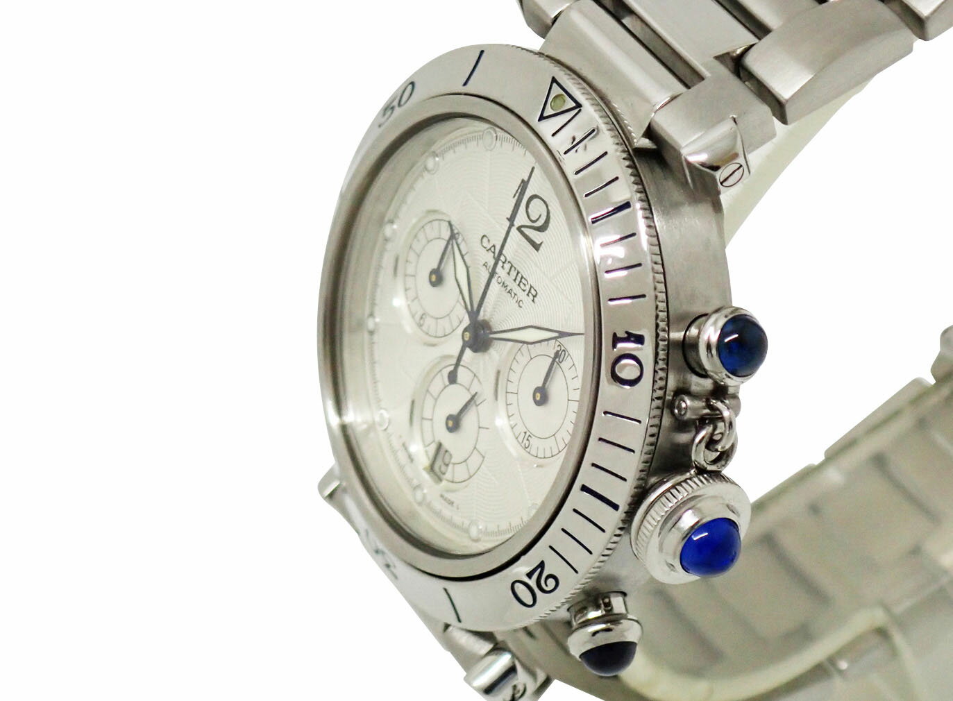 カルティエ パシャ 38mm クロノグラフ W31030H3 箱・保証書付【中古】