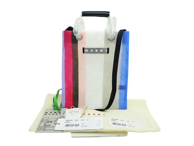 Rakuten - MARNI MARKET マルニ マーケット STRIPE MINI SHOULDER BAG ストライプ ミニ ショルダー バッグ SHMH0106A0TN296STW01 未使用
