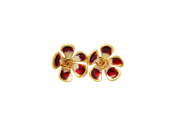 CHANEL シャネル COCO ココマーク Flower Pierce フラワー ピアス 【中古】Aランク