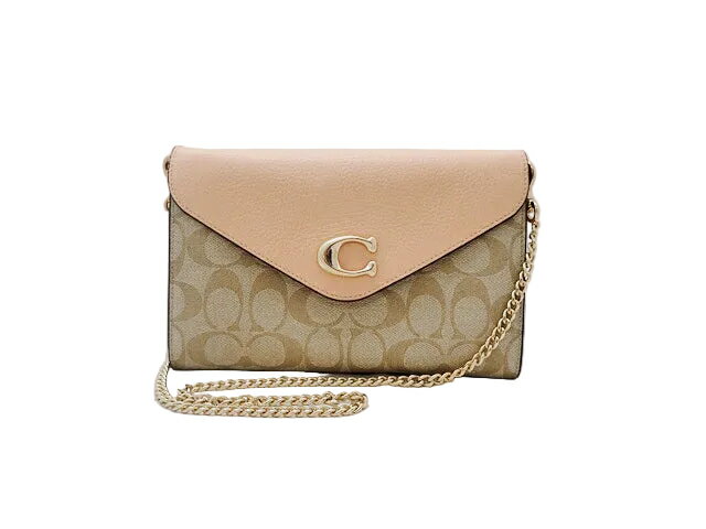 COACH コーチ Tammy Clutch Crossbody Signature Canvas タミー クラッチ クロスボディ シグネチャー キャンバス Chain Wallet Shoulder Bag 2WAY チェーンウォレット ショルダーバッグ OUTLET アウトレット C7301 【中古】Aランク