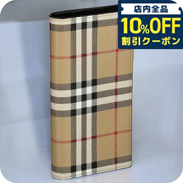 ＼10%OFFクーポン★1/6 10時迄／ バ−バリ− 長財布 メンズ ブランド BURBERRY チェック 8069819 ベージュ/ブラック