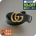 \10%割引クーポン★5/7 10時迄/ グッチ GUCCI ベルト 406831-DJ20T-1000-95 メンズ ブラック ゴールド カーフスキンレザー ...