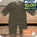 \全品10%OFFクーポン/ 子供服 キッズ 女の子 男の子 高級 ブランド 出産祝い ギフト おしゃれ フェンディ ロンパース ベビー FENDI イタリア BUL048 ブラウン系 ファッション