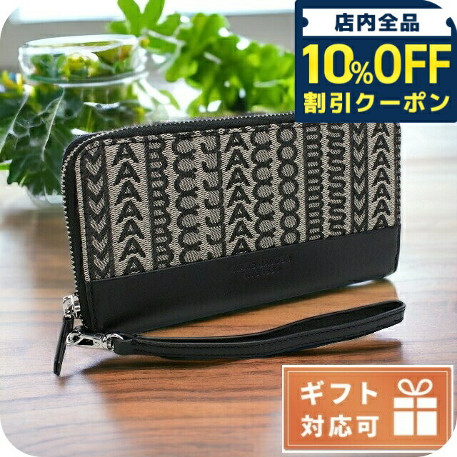 ＼10%OFFクーポン★1/6 10時迄／ マークジェイコブス 長財布ラウンドファスナー レディース MARC JACOBS コットン・ポリエステル ベトナム S180M12FA22 BEIGE MULTI ベージュ系 ブラック 財布