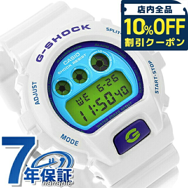 乐天商城 - ＼10%OFFクーポン★GW限定／ gショック ジーショック G-SHOCK DW-6900RCS-7 デジタル 6900シリーズ メンズ 腕時計 ブランド カシオ casio デジタル イエロー ライトグリーン ホワイト 白
