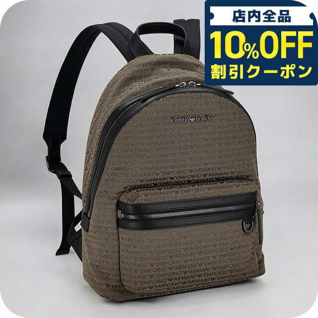 ＼全品10%OFF★2日10時迄／ エンポリオ・アルマーニ バックパック メンズ EMPORIO ARMANI EM001209-AF13823 ブラウン 旅行カバン ブランド 高級 おしゃれ プレゼント 男性 実用的 かっこいい