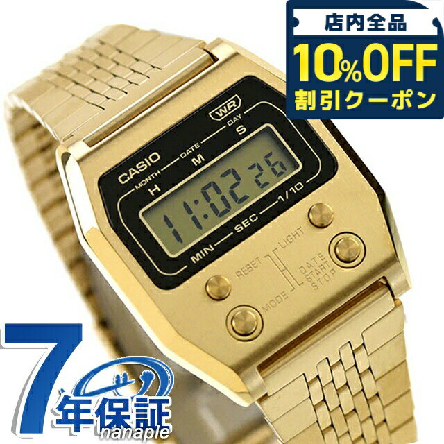 Rakuten - ＼全品10%OFFクーポン／ カシオ CASIO クォーツ 電池式 A1100G-5 プレミアムシリーズ ユニセックス メンズ レディース 腕時計 ブランド カシオ casio デジタル ゴールド おしゃれ 防水 プレゼント 実用的
