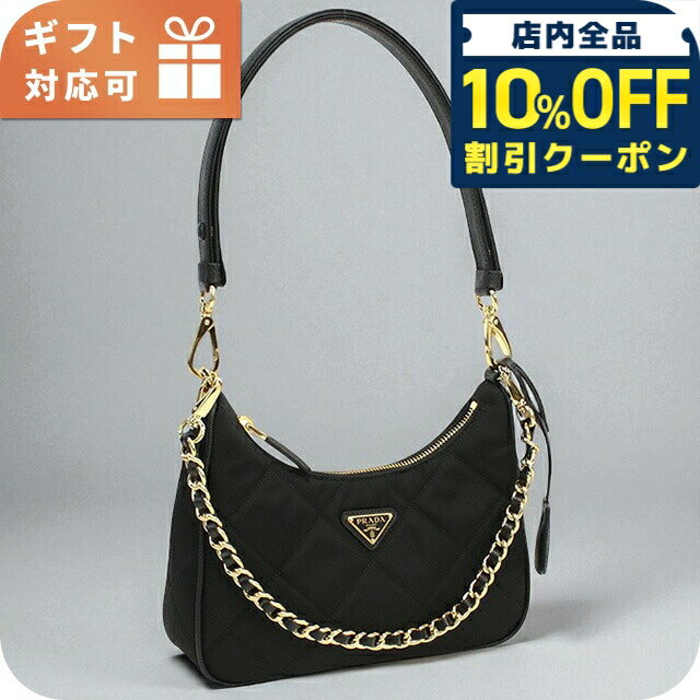 乐天商城 - ＼10%OFFクーポン★GW限定／ プラダ セミショルダー レディース ブランド PRADA 1BC204 ブラック バッグ 307430