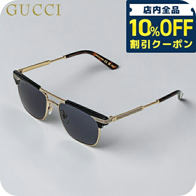 Rakuten - ＼全品10%OFFクーポン／ グッチ サングラス メンズ ブランド GUCCI GG0287S 001 ブラック/ゴールド