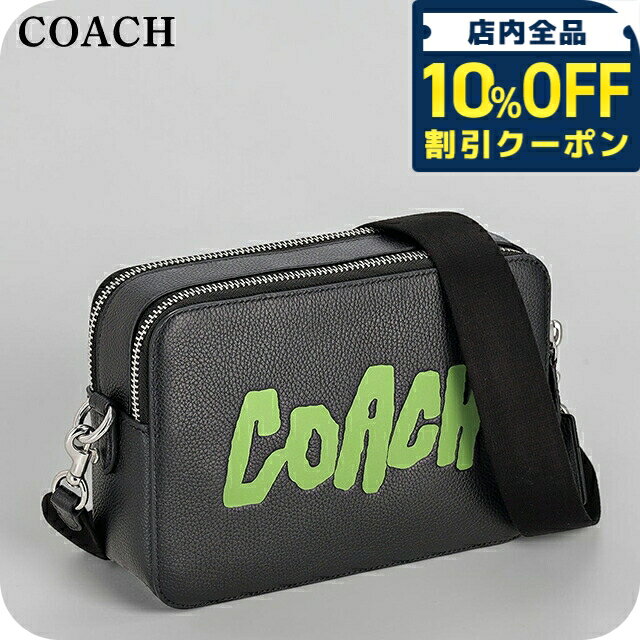 乐天商城 - ＼10%OFFクーポン★GW限定／ コーチ ショルダーバッグ メンズ ブランド COACH レザー Philippines CBN34 BLC ブラック/グリーン 斜めがけ ブランド 高級 おしゃれ プレゼント 男性 実用的 かっこいい 35740