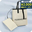 \2000円OFFクーポン&さらに+9倍★16日02時迄/ フェラガモ トートバッグ レディース ブランド Ferragamo 241297FABRIC NA ...