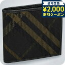\2000円OFFクーポン&さらに+9倍★16日02時迄/ バ−バリ− 二つ折り財布 メンズ ブランド BURBERRY チェック 80...