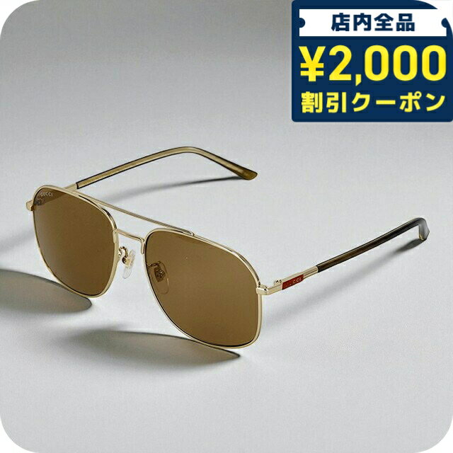 Rakuten - ＼2000円OFF+さらに9倍／ グッチ サングラス メンズ ブランド GUCCI GG1351S 005 ゴールド/ブラウン