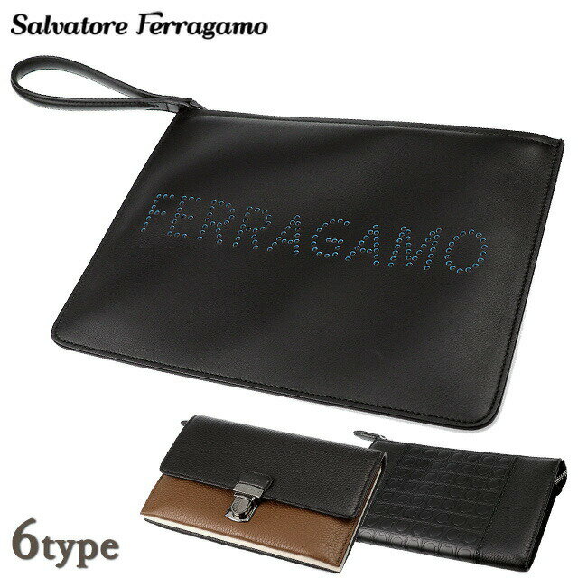 Salvatore Ferragamo フェラガモ クラッチバッグ メンズ 小さめ バッグ ブランド ファスナー セカンドバッグ ビジネスバッグ ファッション ハイブランド 記念日 誕生日プレゼント 男性 ギフト おしゃれ