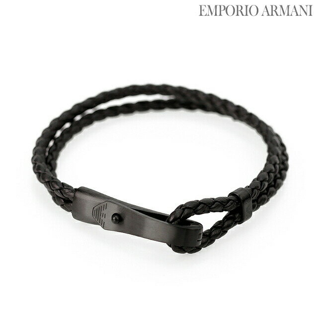 ＼先着2000円OFFクーポンにさらにポイントUP／ EMPORIO ARMANI エンポリオ アルマーニ ブレスレット メンズ レザー ブランド レディース ステンレススチール EGS2477001 ブラック アクセサリー 記念日 誕生日プレゼント 男性 ギフト 父の日 プレゼント 実用的