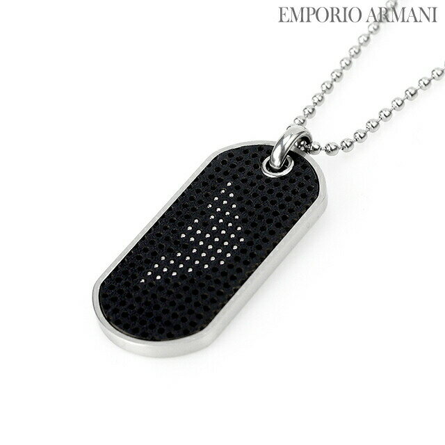 EMPORIO ARMANI エンポリオ アルマーニ ネックレス メンズ ブランド ペンダント ステンレススチール EGS2547040 ブラック シルバー アクセサリー 記念日 誕生日プレゼント 男性 ギフト 父の日 プレゼント 実用的