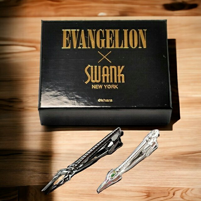 ＼5/18限定★全品10%OFFクーポンにさらに+3倍／ SWANK×EVANGELION スワンク ネクタイピン エヴァ コラボ ブランド ヱヴァンゲリヲン ロンギヌスの槍&カシウスの槍 2本セット タイバー タイピン EVA017 ガンメタ シルバー アクセサリー 誕生日 ギフト