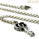 ＼激アツな6日間★全品10%OFFクーポン／ グッチ ネックレス GUCCI ダブルG キー チェーン ペンダント エイジング フィニッシュ スターリングシルバー 鍵 ユニセックス メンズ レディース 627757 J8400 0701 シルバー アクセサリー