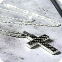 EMPORIO ARMANI エンポリオ アルマーニ ネックレス メンズ ブランド レディース ペンダント ステンレススチール カーボンファイバー 十字架 クロ...