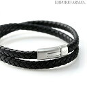 \さらに+4倍★今だけ!!/ エンポリオ アルマーニ ブレスレット EMPORIO ARMANI ステンレススチール レザー 2重巻き メンズ EGS21760...