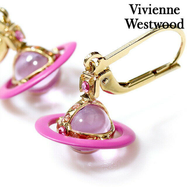 ヴィヴィアン ウエストウッド ピアス ブランド Vivienne Westwood プチオリジナルオーブ フック 両耳用 メンズ レディース 6202014I02R560 ゴールド フーシャピンク アクセサリー ビビアン ギフト 父の日 プレゼント 実用的