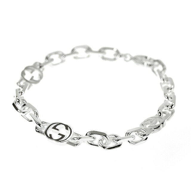グッチ ブレスレット メンズ レディース GUCCI インターロッキングG sterling silv...