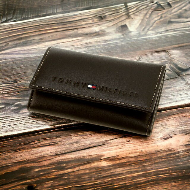 トミーヒルフィガー キーケース（メンズ） トミー ヒルフィガー キーケース メンズ ブランド TOMMY HILFIGER Wellesley Leather 革 レザー 31TL17X005-200 ブラウン 小物 父の日 プレゼント 実用的