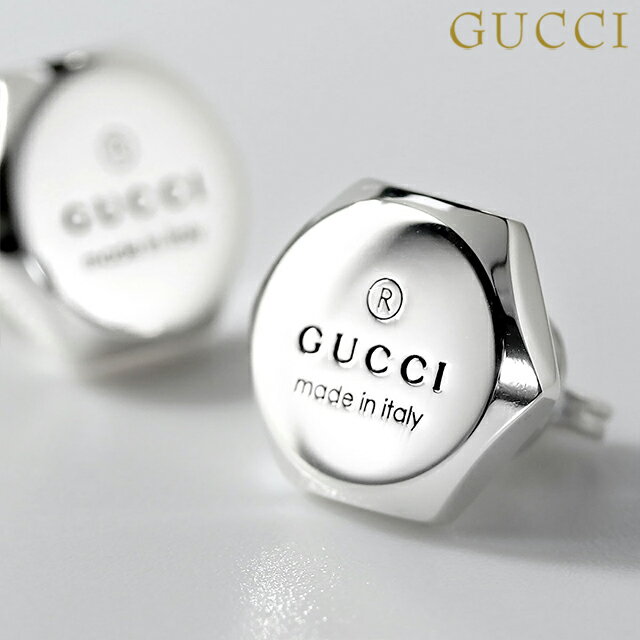 ＼先着2000円OFFクーポンにさらにポイントUP／ グッチ ピアス メンズ レディース ブランド GUCCI トレードマーク スタッズ ピアス スターリングシルバー スタッド 両耳用 779171 J8400 8106 シルバー アクセサリー 父の日 プレゼント 実用的