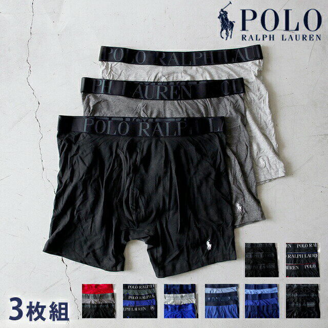 ポロ ラルフ ローレン ボクサーパンツ メンズ ブランド Polo Ralph Lauren Boxer Brief S M L 3枚セット 5タイプ ワンポイント 下着 アンダーウェア ブラック グレー ブルー ネイビー レッド 黒 赤 選べるモデル 父の日 プレゼント 実用的