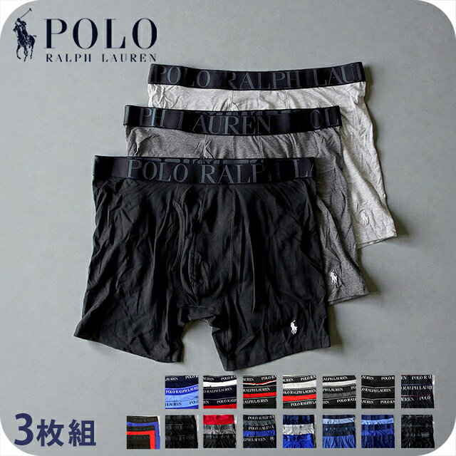 ＼2000円OFFクーポン+さらに9倍／ ポロ ラルフ ローレン ボクサーパンツ メンズ ブランド Polo Ralph Lauren Boxer Brief S M L 3枚セット 5タイプ ワンポイント 下着 アンダーウェア ブラック グレー ブルー ネイビー レッド 黒 赤 選べるモデル プレゼント 実用的