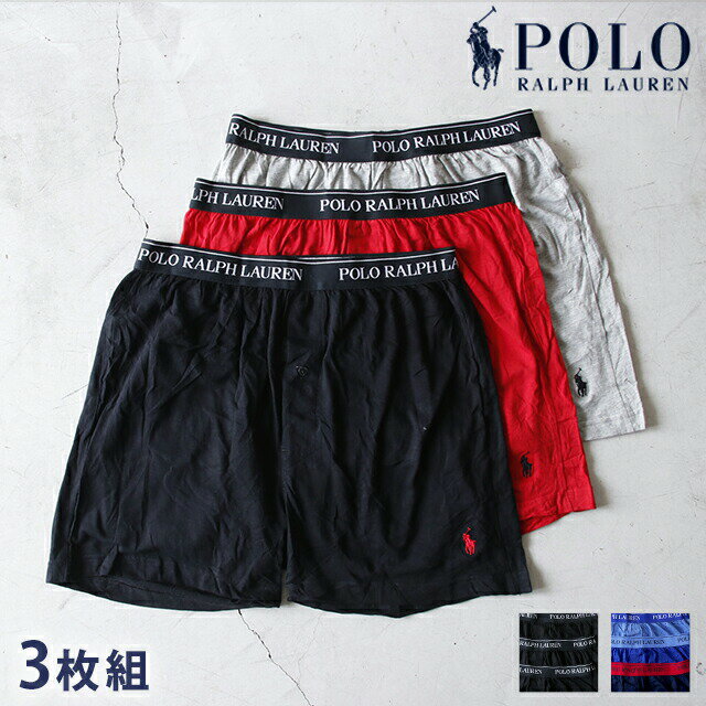 Polo Ralph Lauren ポロ ラルフ ローレン トランクス メンズ ブランド Polo Ralph Lauren P3 Classic Fit Knit Boxers S M L 3枚セット ワンポイント 下着 アンダーウェア ブルー ネイビー グレー レッド ブラック 赤 黒 選べるモデル 父の日 プレゼント 実用的