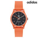 \さらに+4倍★今だけ!!/ アディダス PROJECT ONE ソーラー 腕時計 ブランド メンズ レディース adidas AOST22560 アナログ ブラック オレンジ 黒