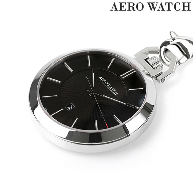 アエロウォッチ クオーツ 懐中時計 メンズ レディース ペンダントウォッチ AEROWATCH 42829 AA03 アナログ ブラック 黒 スイス製 記念品 ギフト 父の日 プレゼント 実用的