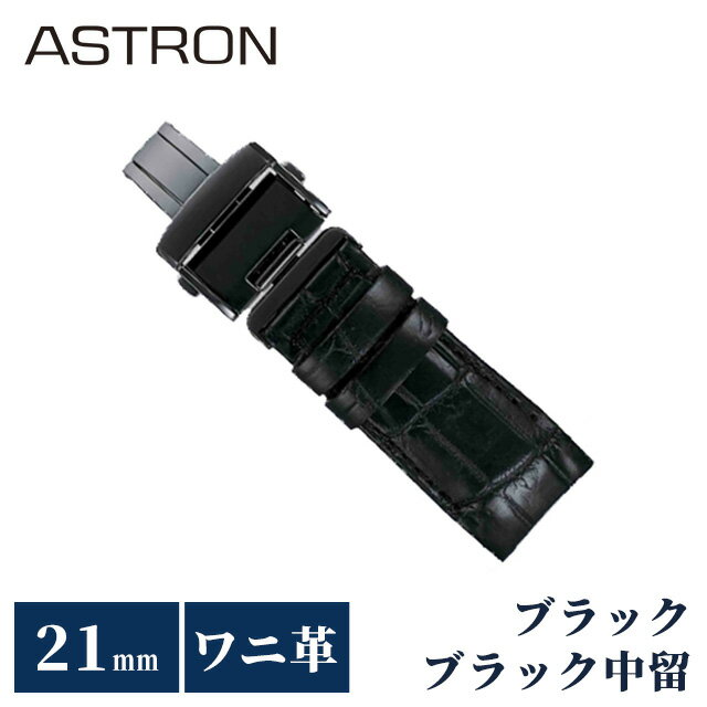 ＼2000円OFFクーポン+さらに9倍／ セイコー アストロン 替えバンド 純正 公式 時計ベルト 21mm クロコダイル 革 ブランド 腕時計 メンズ SEIKO ASTRON R7X11DC ブラック 黒