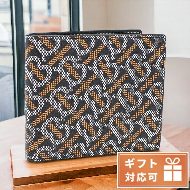 バーバリー バーバリー 二折財布 メンズ ブランド BURBERRY モルドバ 8059339 BLACK-ORANGE ブラック マルチカラー 財布 父の日 プレゼント 実用的