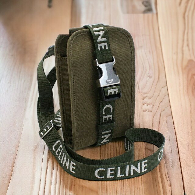 ＼5/18限定★全品10%OFFクーポンにさらに+3倍／ セリーヌ ショルダー メンズ CELINE キャンバス イタリア 10J21 KHAKI カーキ バッグ 父の日 プレゼント 実用的