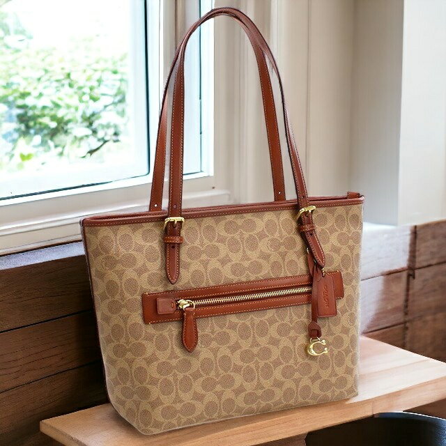 ＼最安挑戦★超特価／ コーチ トートバッグ 2way ショルダー レディース COACH PVC カンボジア CC402 ブラウン系 バッグ 肩掛け 軽量 手提げ アウトレット ブランド バック 高級 かわいい コーチバッグ おしゃれ プレゼント 女性 実用的 鞄 A4 カバン 大容量